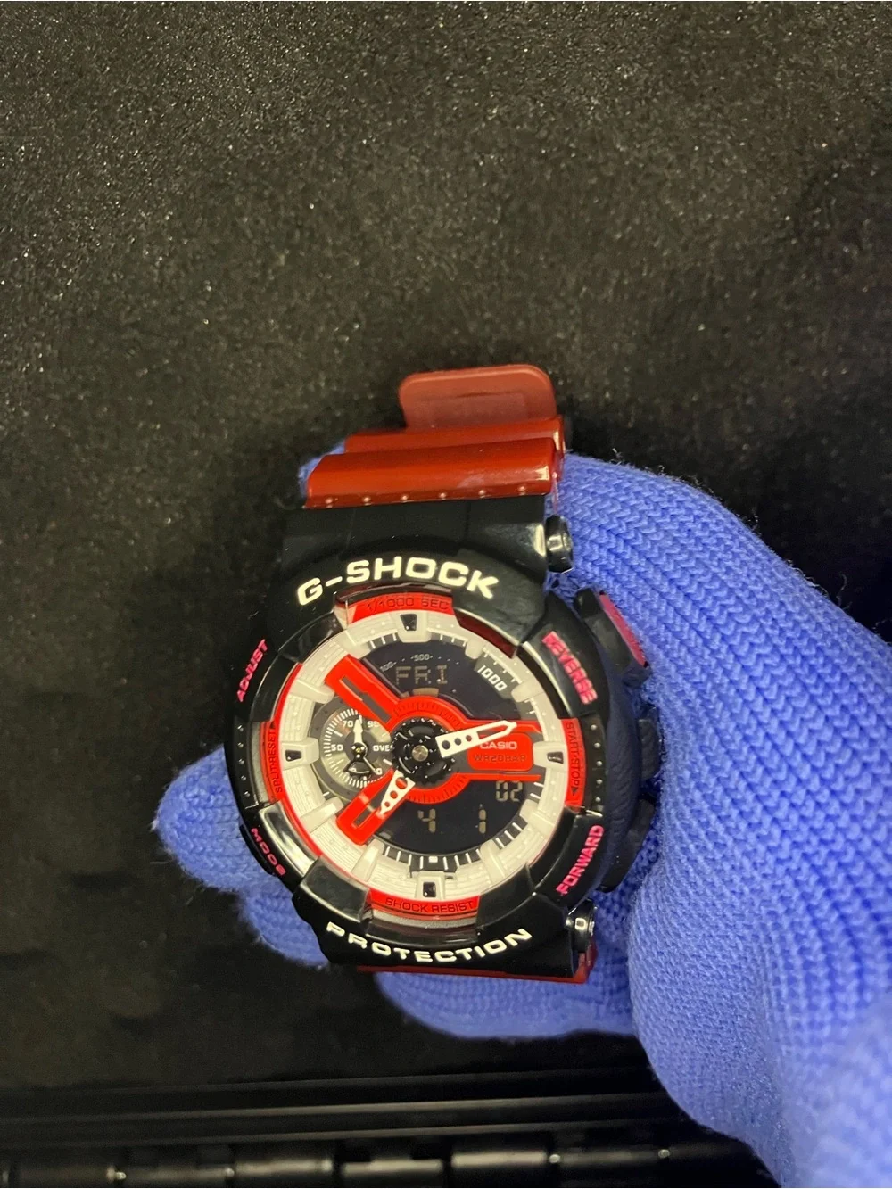 Custom G Shock Red and Black Colorway